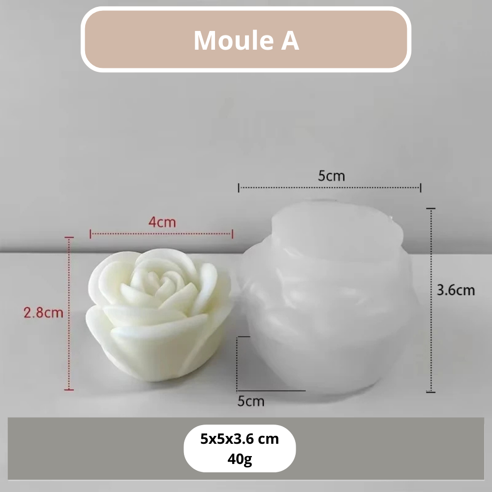 Moule en silicone pour bougie rose