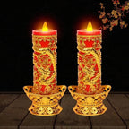 Bougeoir bouddhiste avec bougie LED
