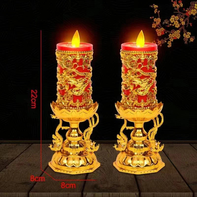 Bougeoir bouddhiste avec bougie LED