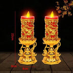 Bougeoir bouddhiste avec bougie LED