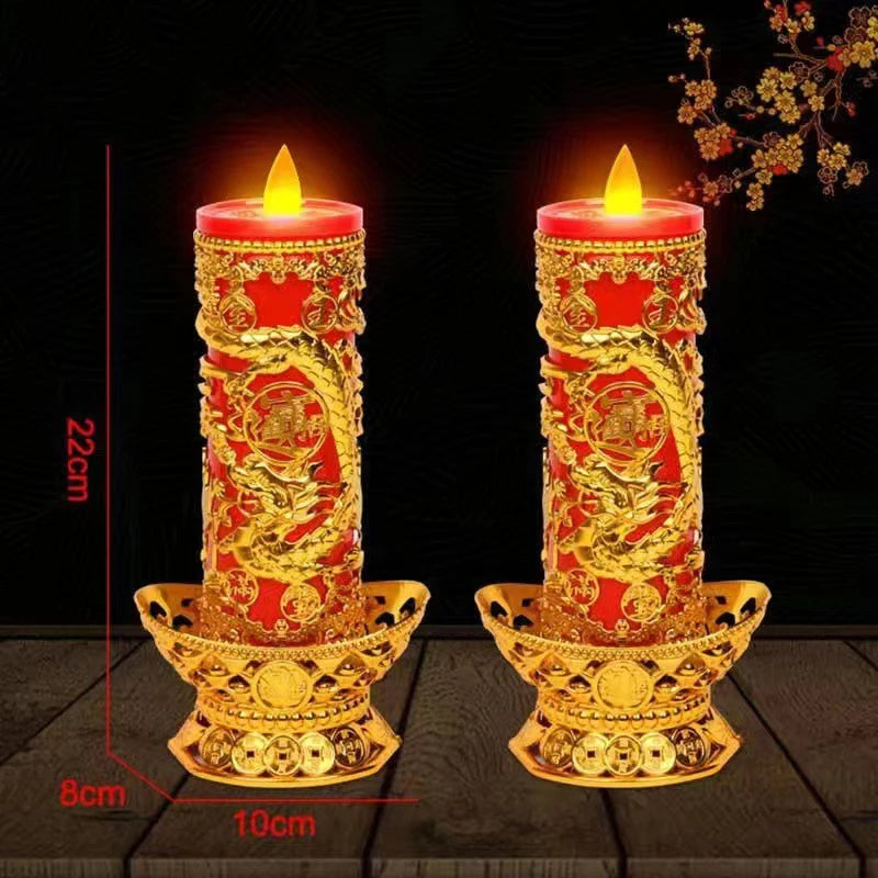 Bougeoir bouddhiste avec bougie LED
