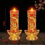 Bougeoir bouddhiste avec bougie LED