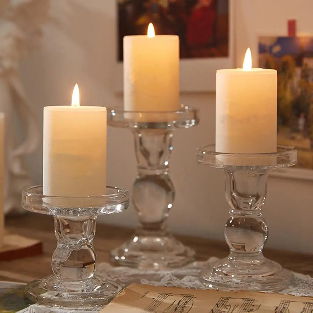 Bougeoir chandelier en verre