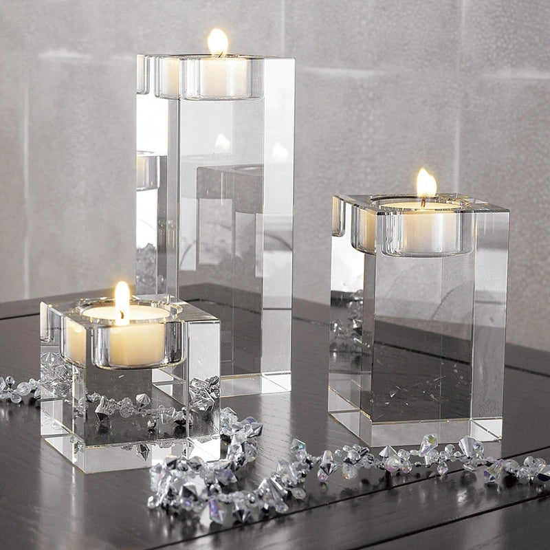 Bougeoir chandelier verre