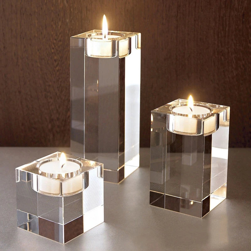 Bougeoir chandelier verre