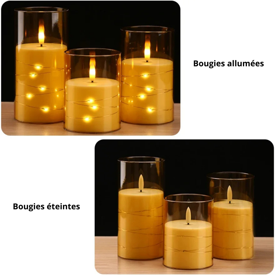 Lot de bougies LED photophore