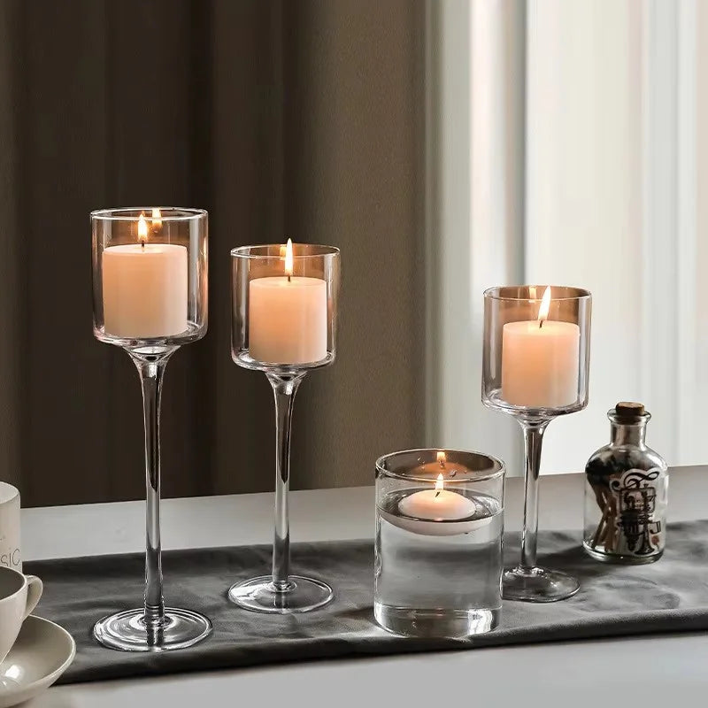 Chandelier en verre transparent