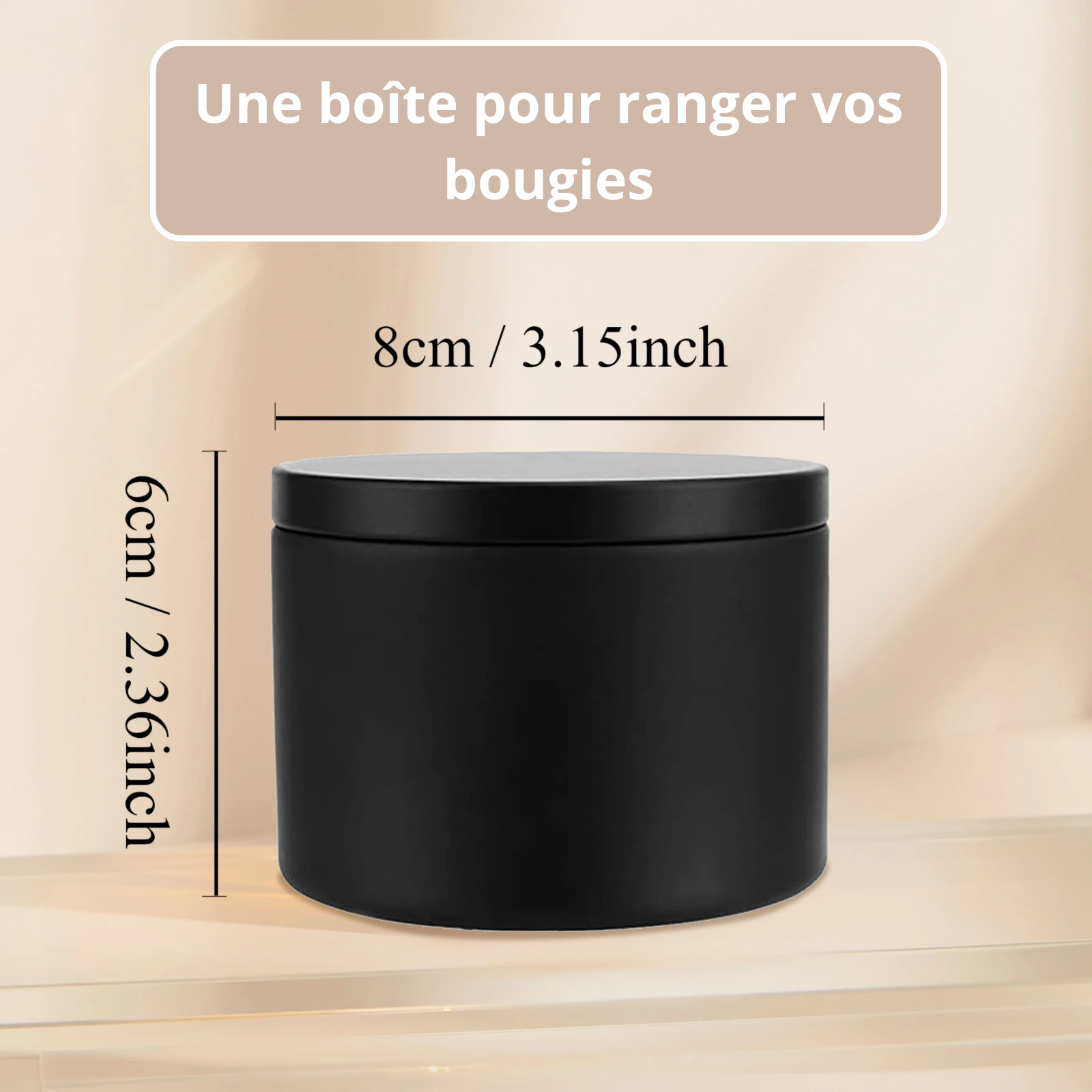 Lot de 24 boîtes à bougies en métal