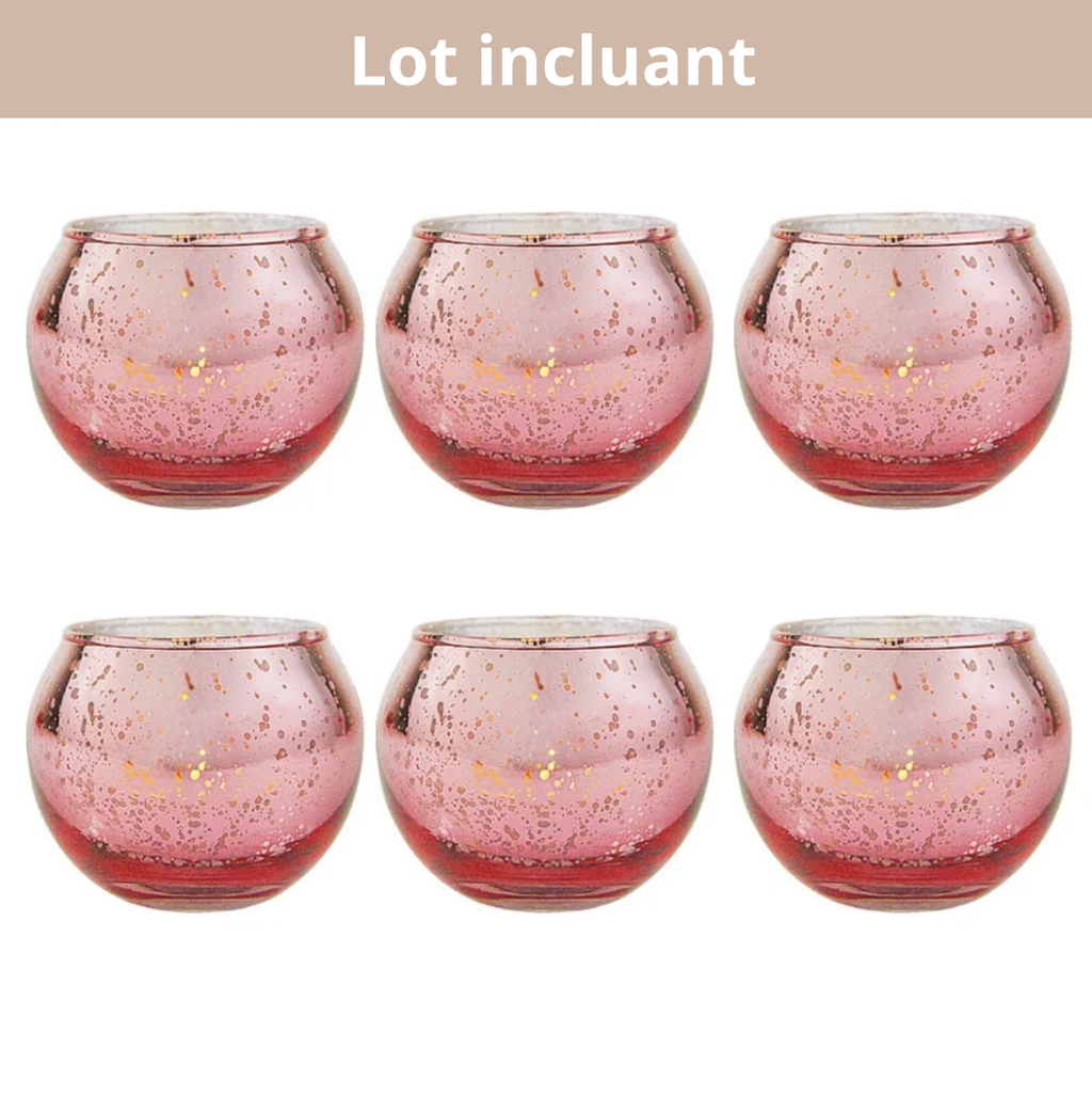 Lot de photophore en verre mercurisé coloré