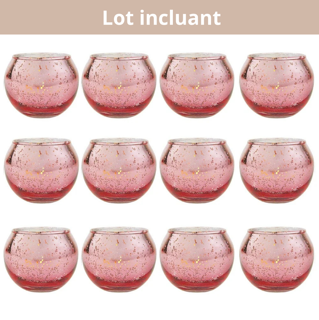 Lot de photophore en verre mercurisé coloré