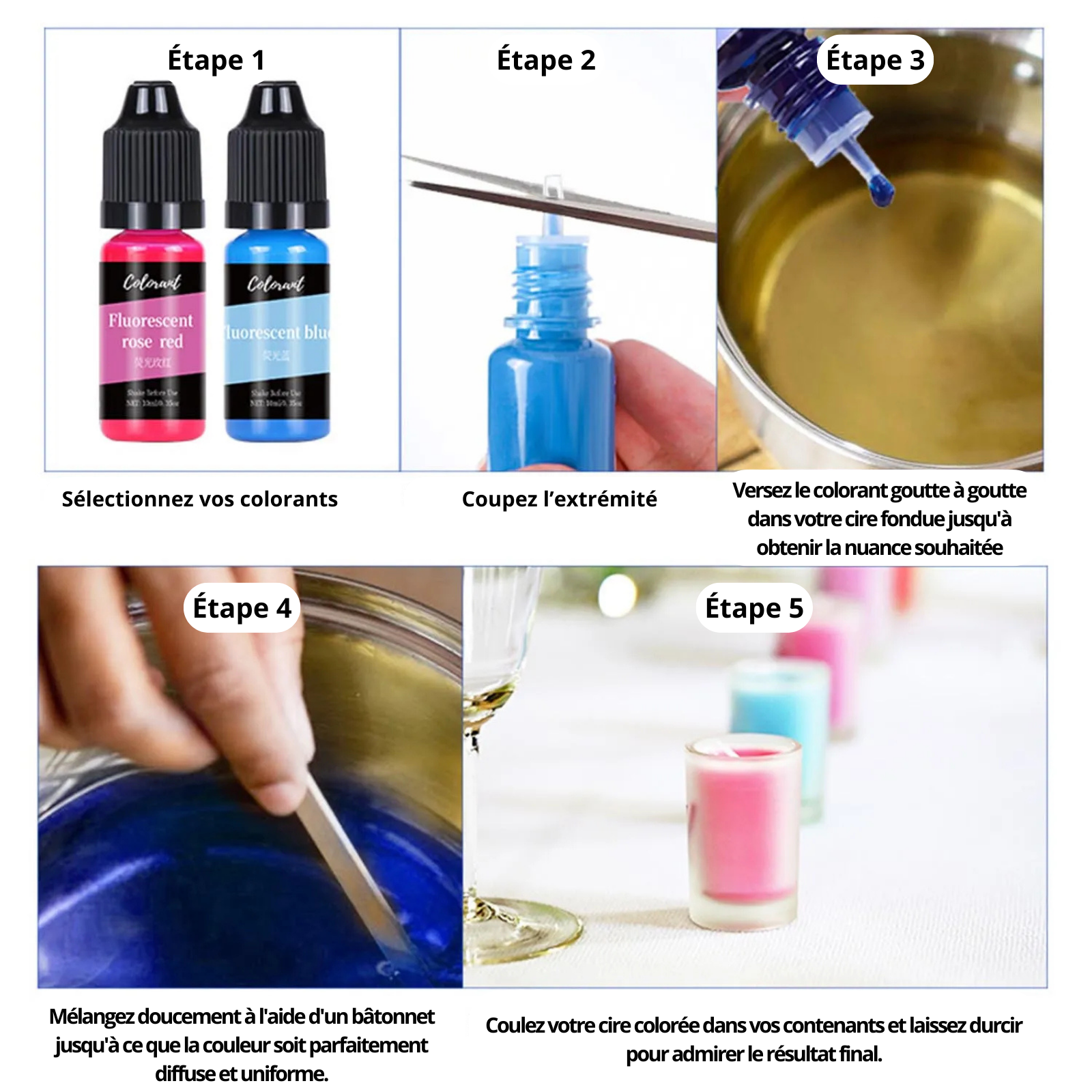 Lot de colorants pour bougies