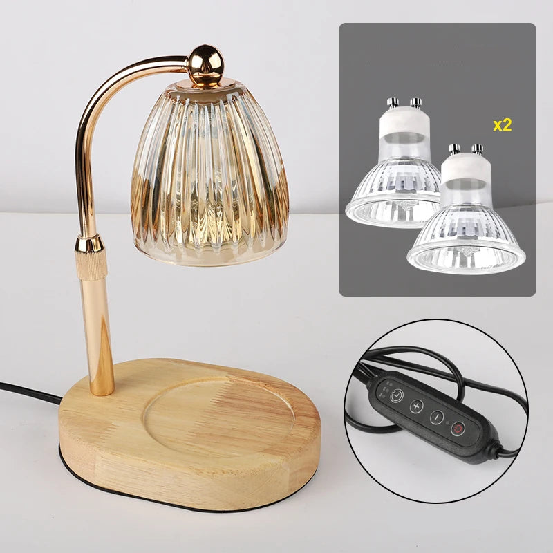 Lampe chauffe-bougie en verre