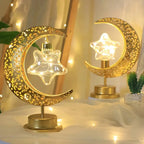 Lanterne LED en métal en forme de lune