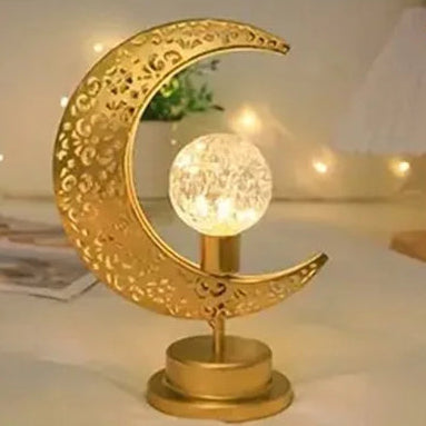Lanterne LED en métal en forme de lune