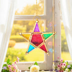 Lanterne étoile colorée en verre