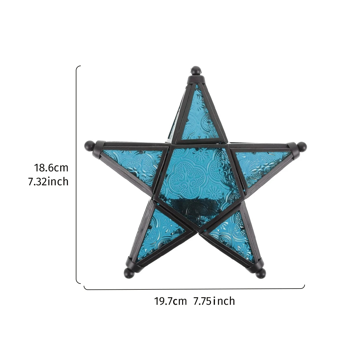 Lanterne étoile colorée en verre