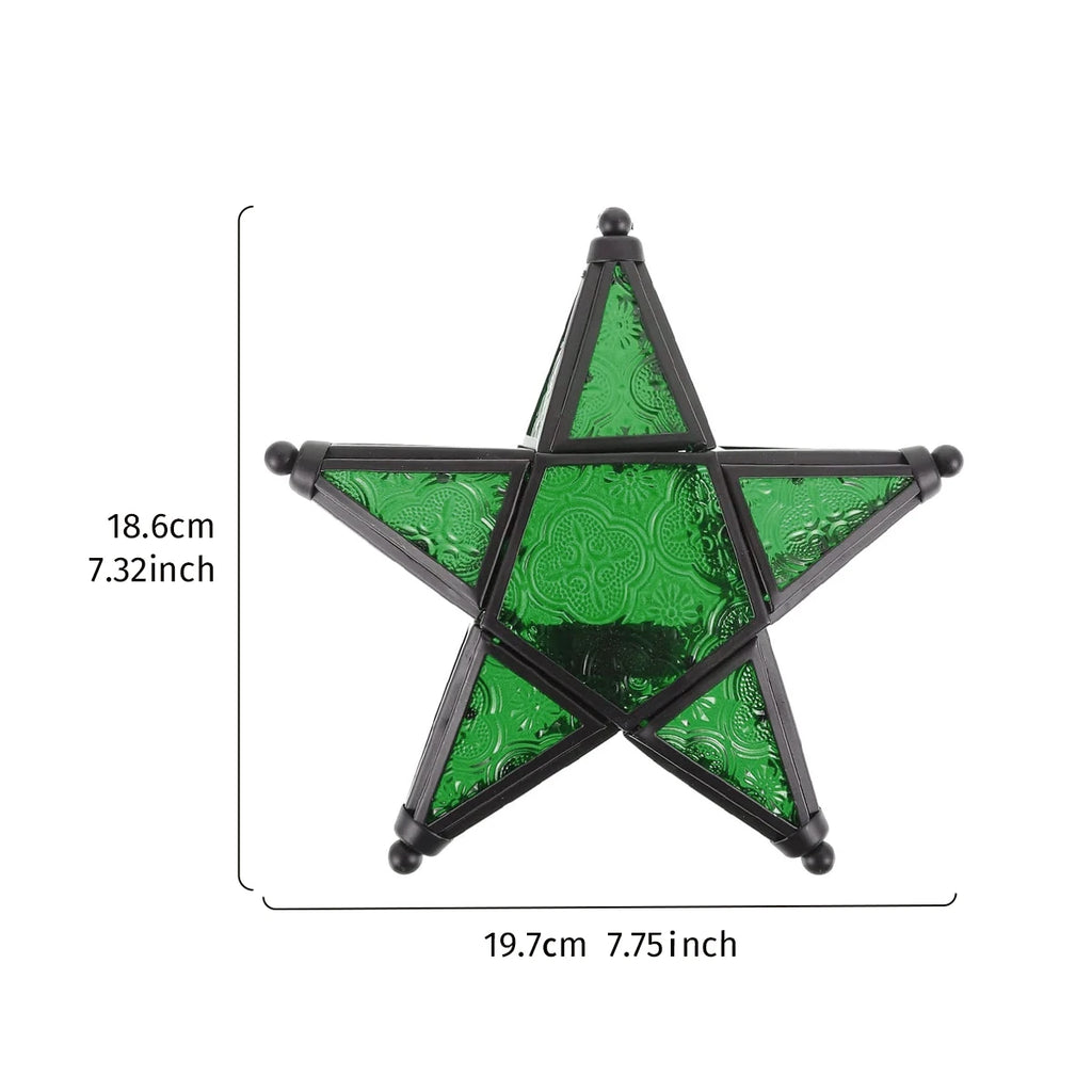 Lanterne étoile colorée en verre