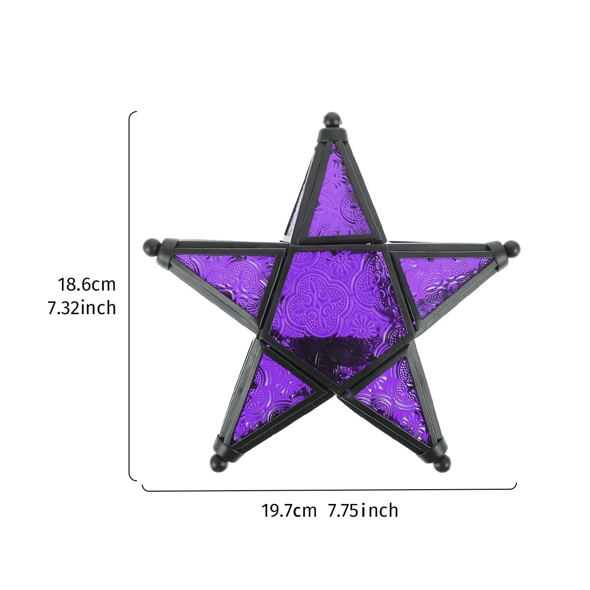 Lanterne étoile colorée en verre