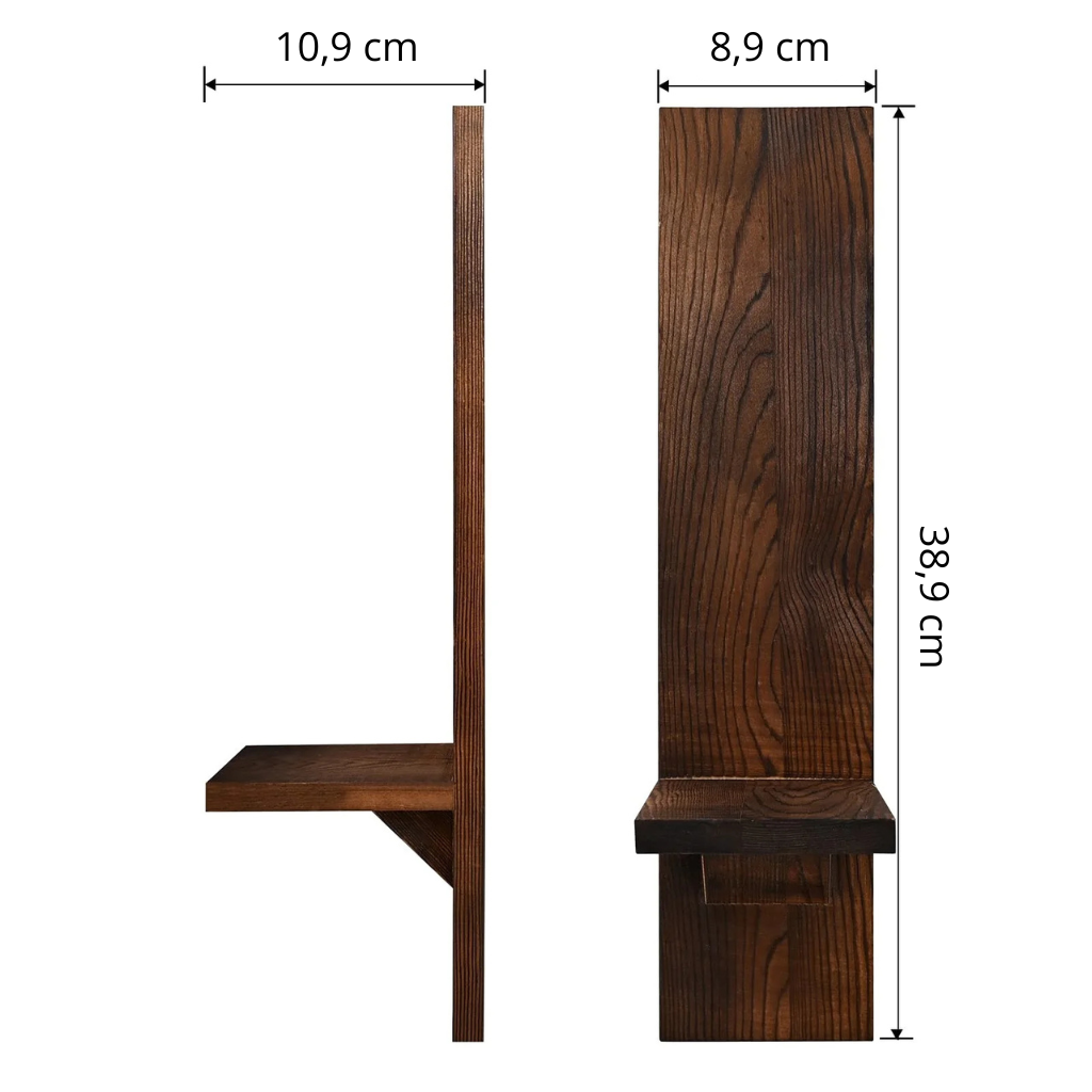 Lot de 2 bougeoirs appliques murales en bois
