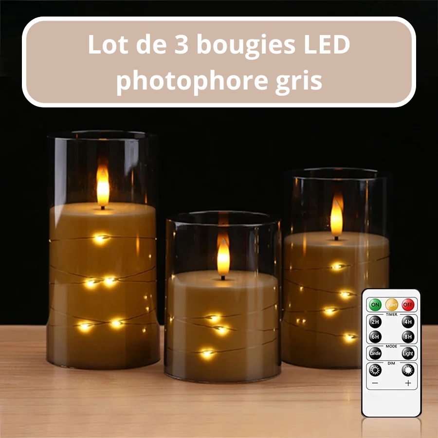 Lot de bougies LED photophore