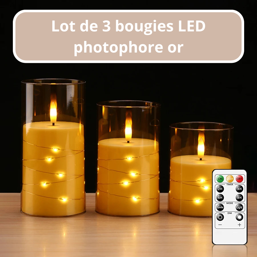 Lot de bougies LED photophore
