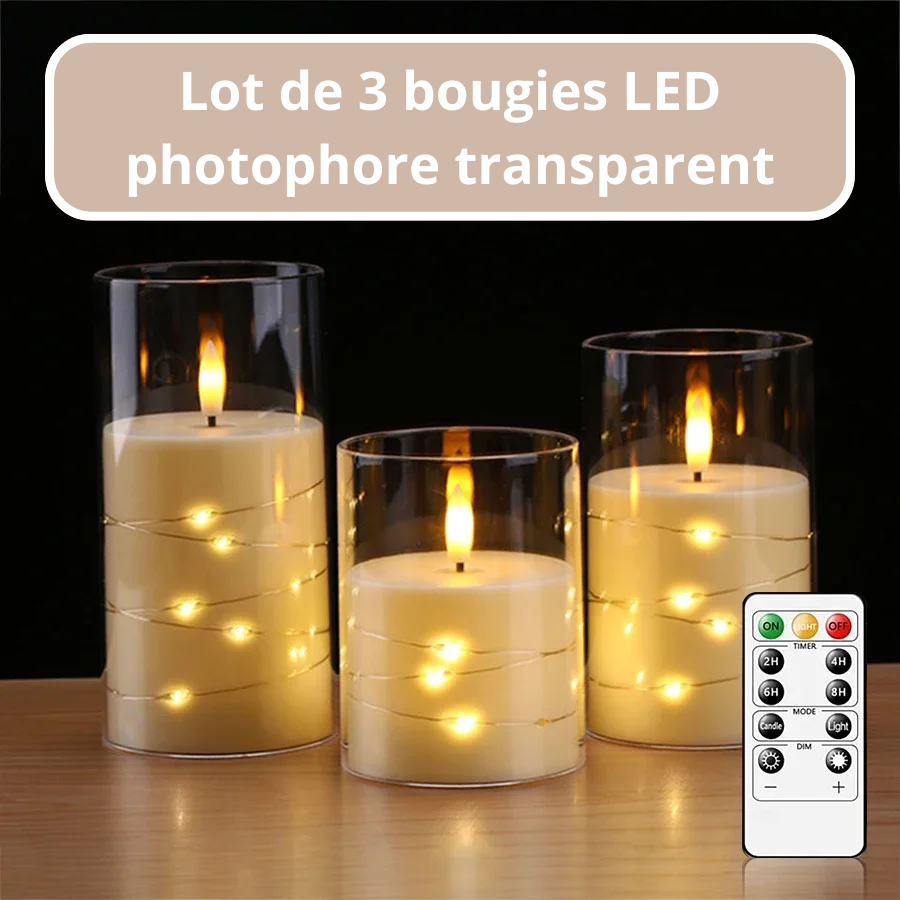 Lot de bougies LED photophore