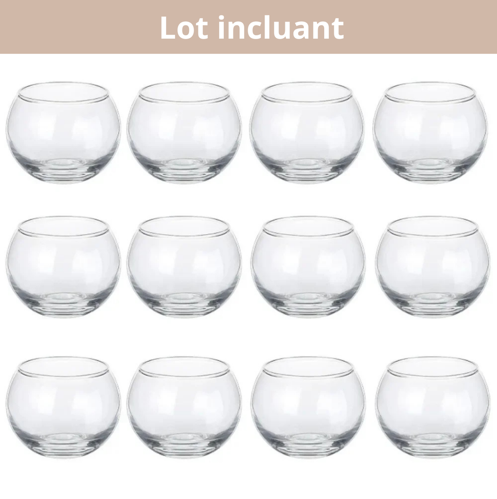 Lot de photophore en verre mercurisé coloré