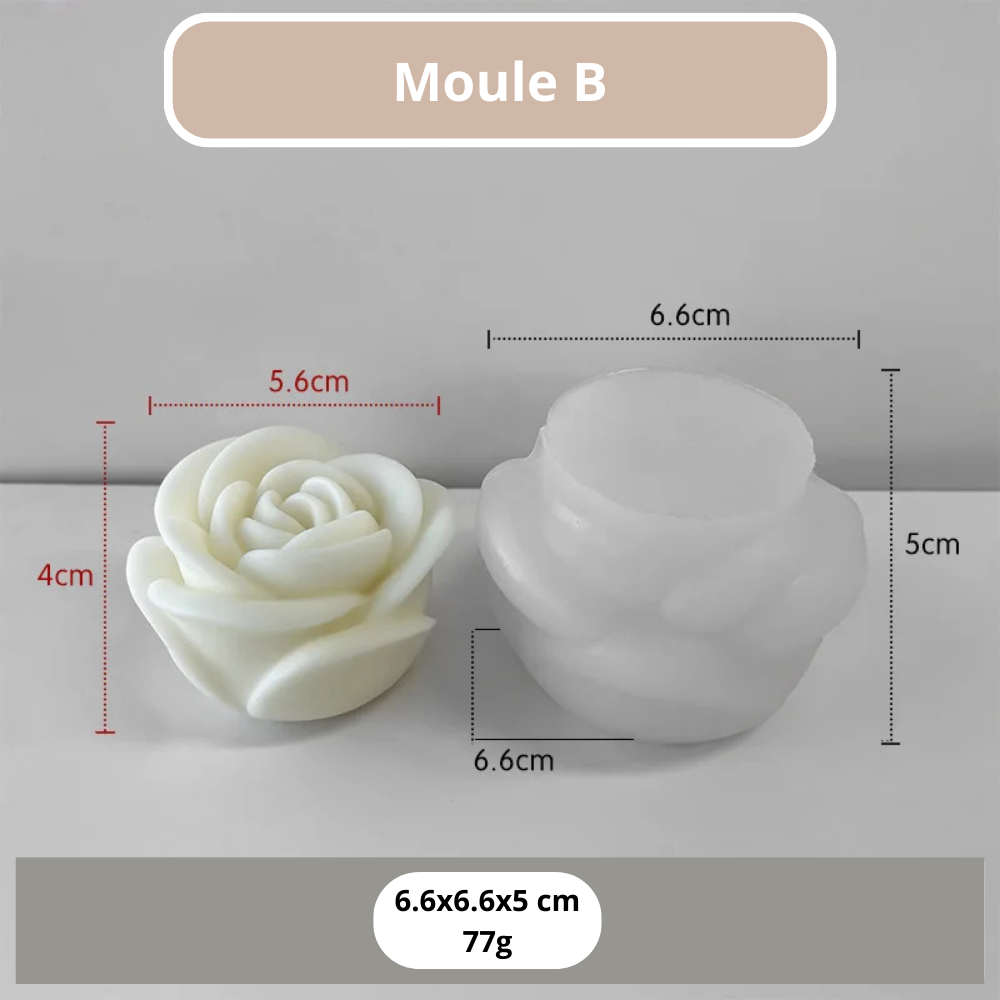 Moule en silicone pour bougie rose