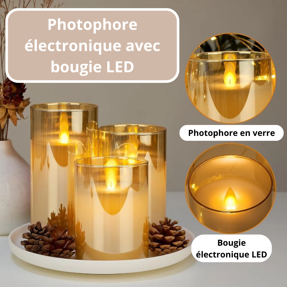 Photophore électronique avec bougie LED