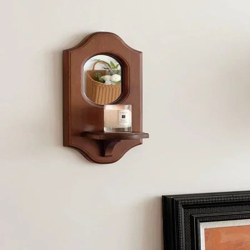 Porte-bougie mural miroir intégré