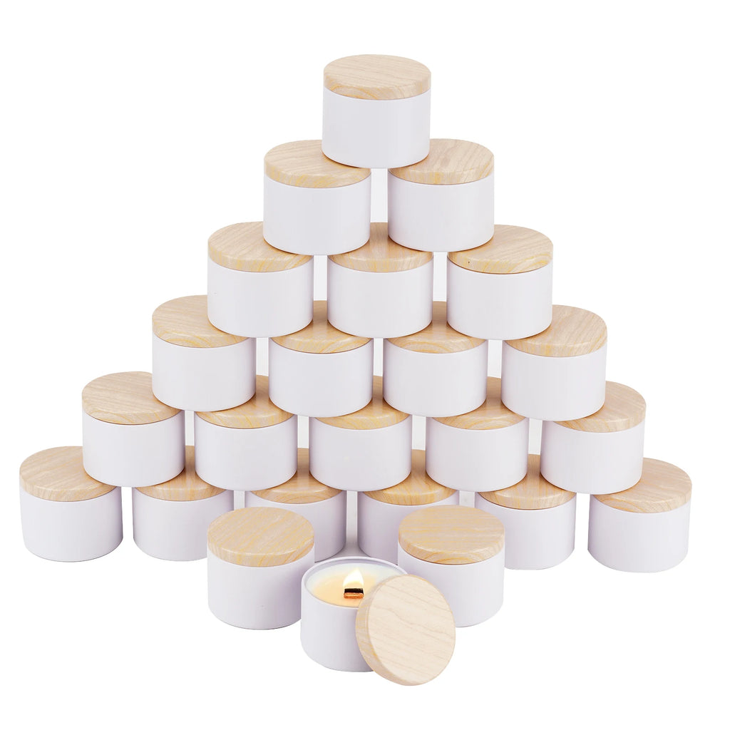 Lot de 24 boîtes à bougies en métal