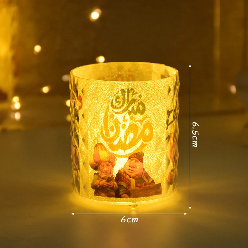 Photophore bougie LED intégrée islamique