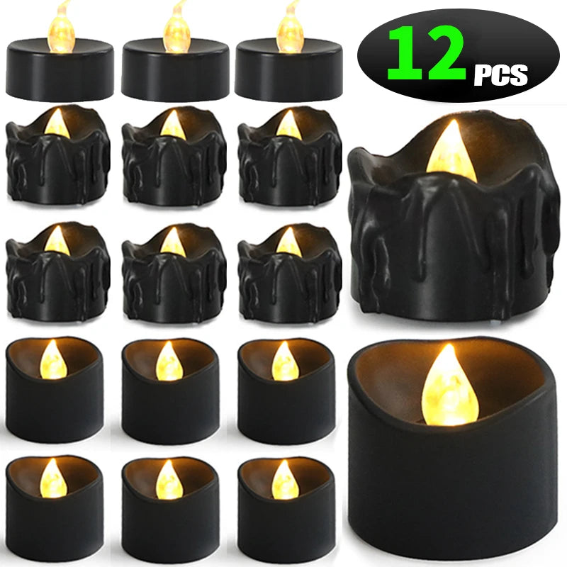Lot de bougies LED design noir