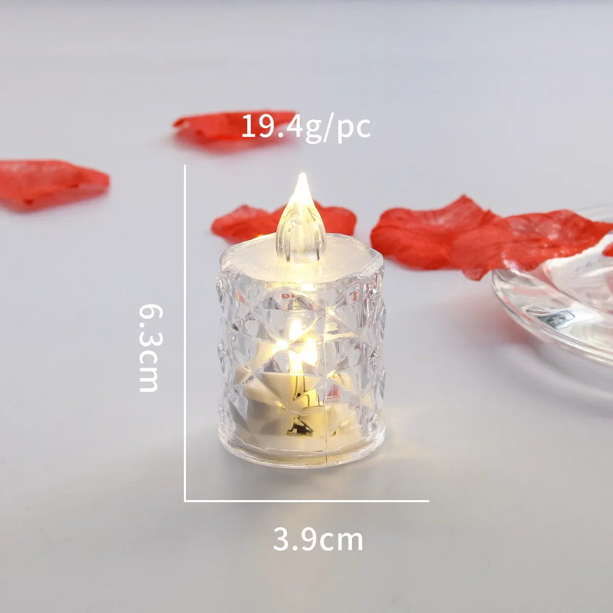 Lot de bougies LED design cristal