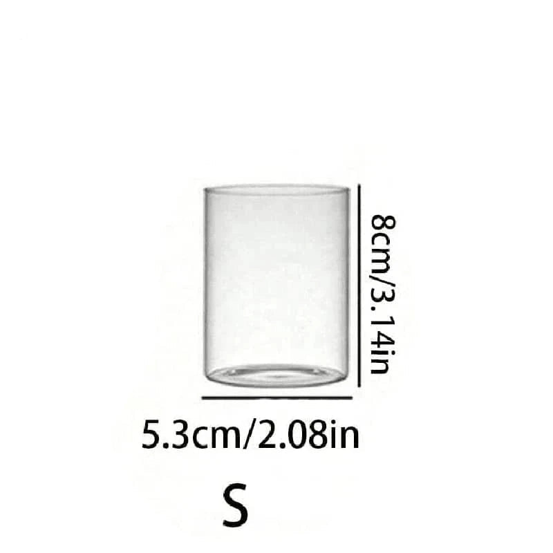 Photophore cylindrique en verre transparent