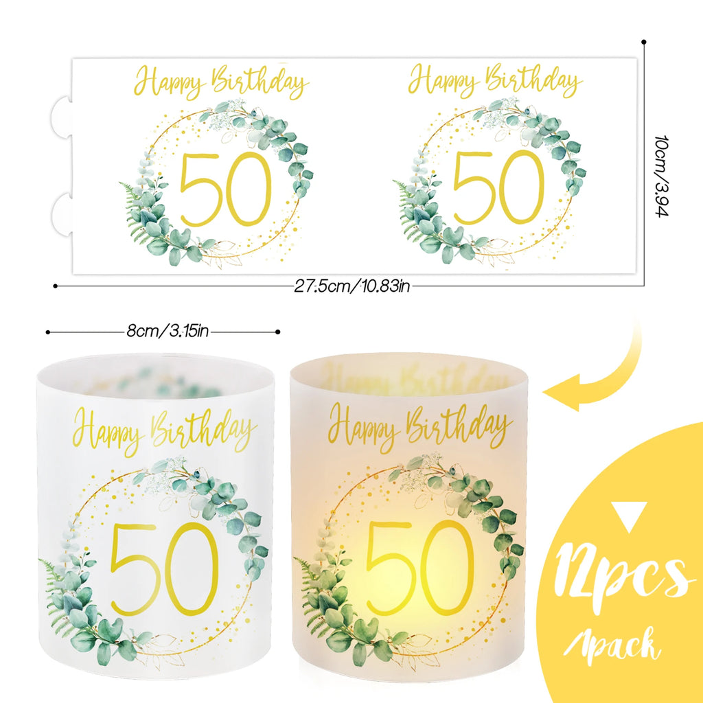 Lot d'étiquettes pour photophore anniversaire