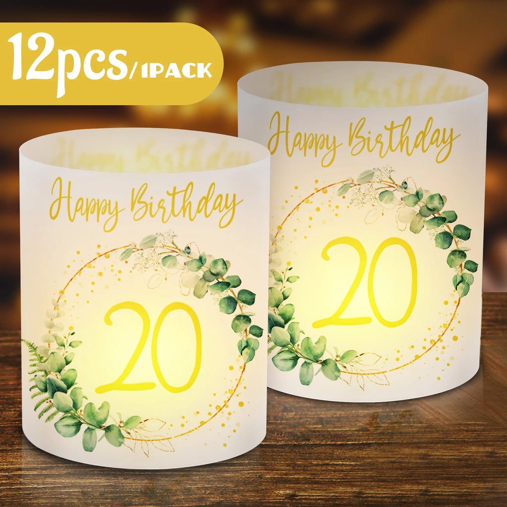 Lot d'étiquettes pour photophore anniversaire