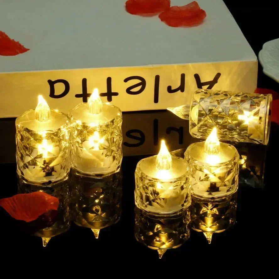 Lot de bougies LED design cristal