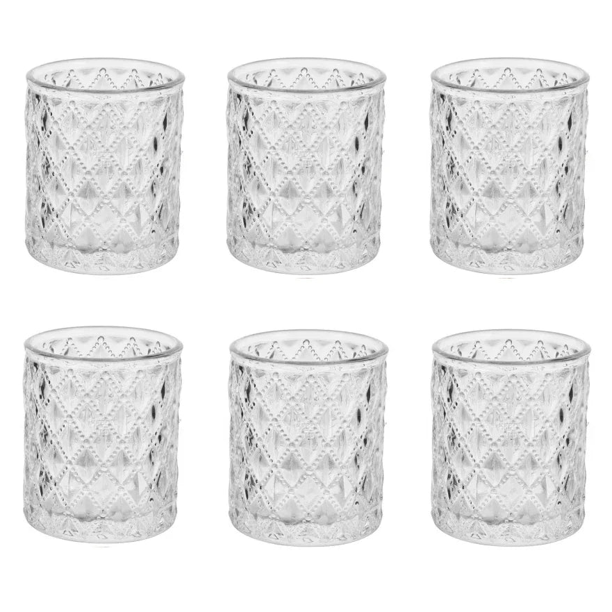 Lot de photophores en verre coloré