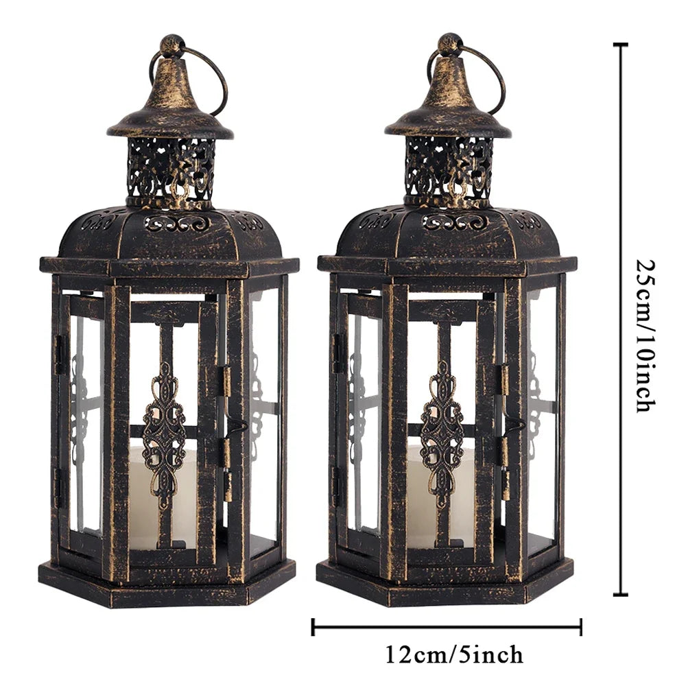 Lanterne photophore en métal vintage