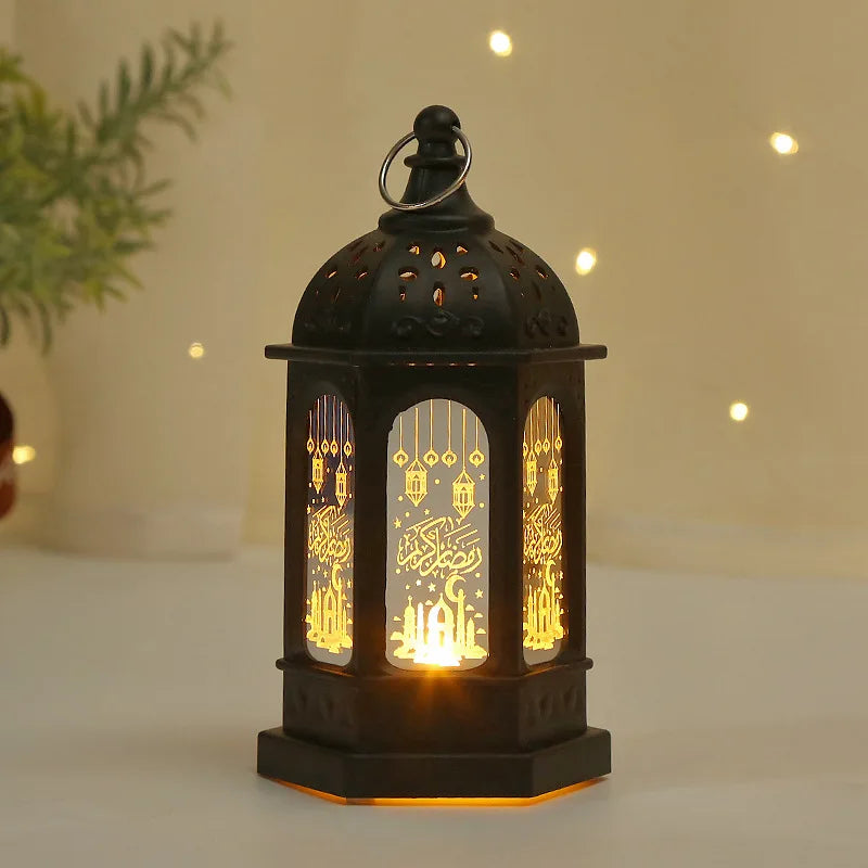 Lanterne en métal islamique LED décoration Aid