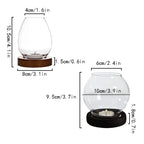 Photophore rond en verre transparent