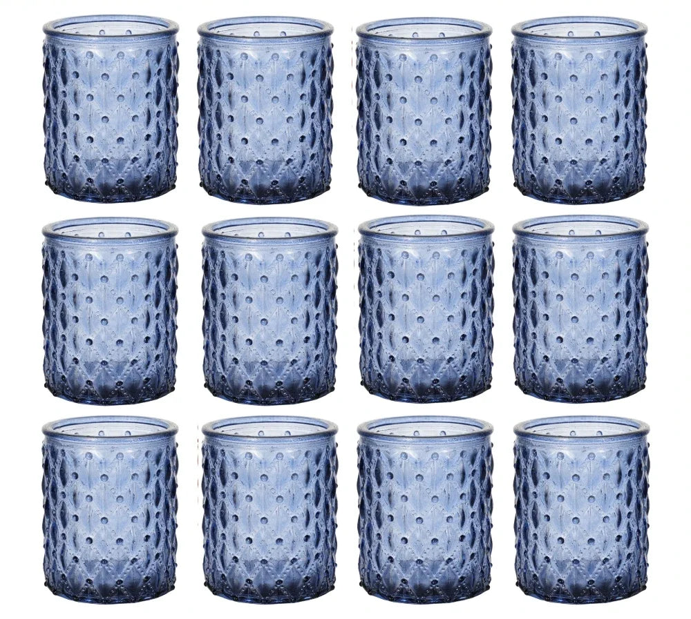 Lot de photophores en verre coloré