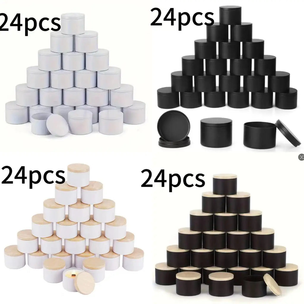 Lot de 24 boîtes à bougies en métal