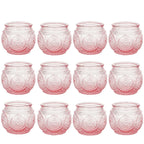 Lot de photophores colorés en verre votif