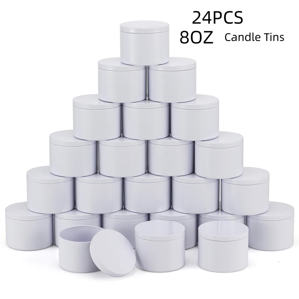 Lot de 24 boîtes à bougies en métal