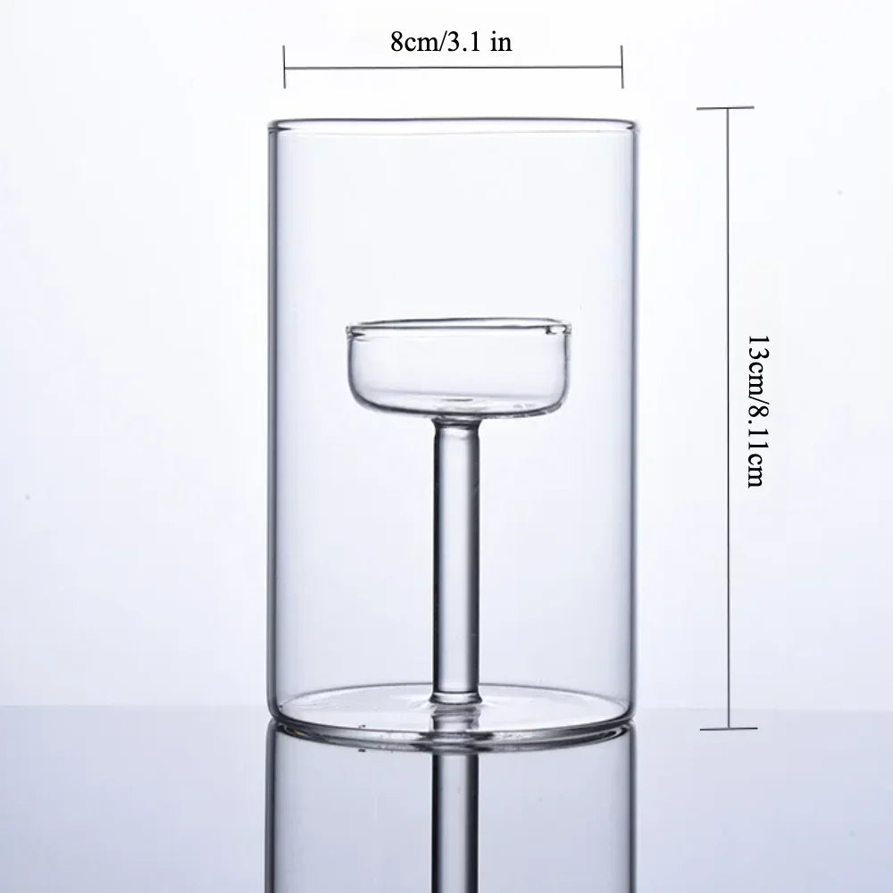 Photophore en verre cylindrique