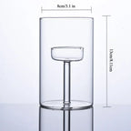 Photophore en verre cylindrique
