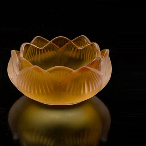 Photophore en verre coloré fleur de lotus
