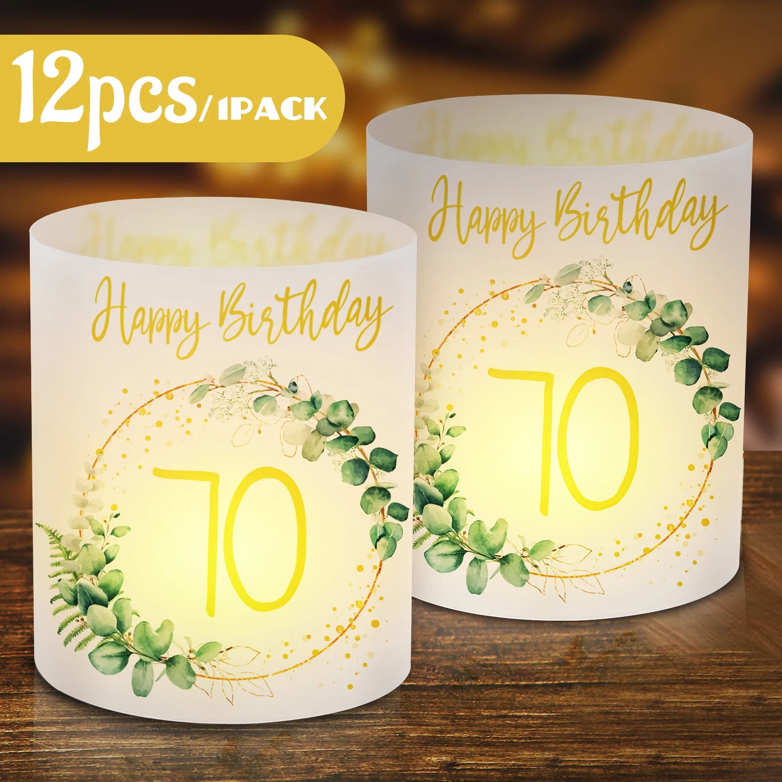 Lot d'étiquettes pour photophore anniversaire